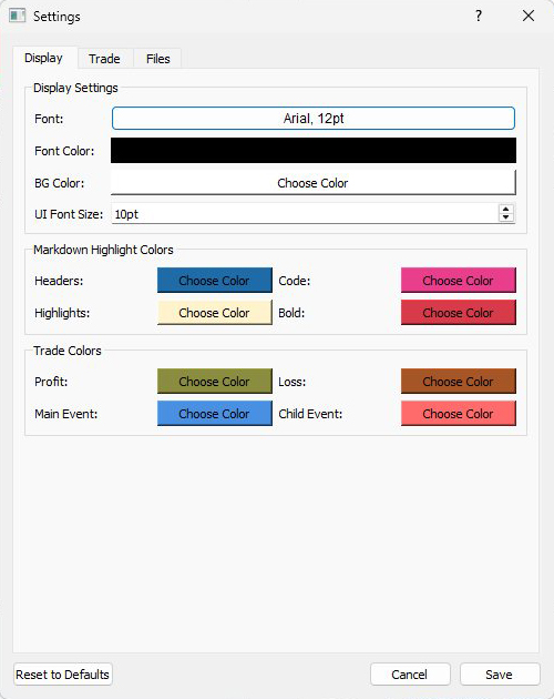 ThinkPad Settings - Display tab